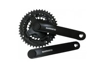 Фото: Система шатунов SHIMANO Tourney FC-TY301, (42/34/24Т), 175мм, 6-8ск., Черный, Без защиты