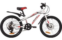 Фото: Велосипед NOVATRACK Prime 20, Disc, (2020), Белый/Красный