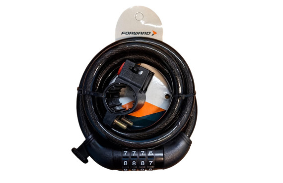 Фото: Трос-замок FORWARD GD11-925 12х1200мм, с шифром, Чёрный