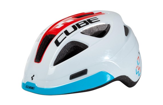 Фото: Велошлем CUBE Helm Pro Junior, Белый/Красный/Голубой