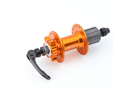 Фото: Втулка задняя  XENIUM XH-342 (32H), QR, 8/9ск, 6 болт, Orange Ano