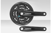 Фото: Система шатунов SHIMANO Altus FC-M311 (48/38/28T), 175мм, Черный