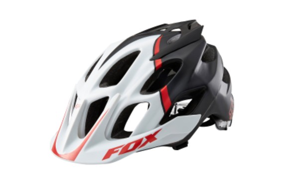 Фото: Велошлем FOX Racing Flux, L\XL, Белый/Черный/Красный