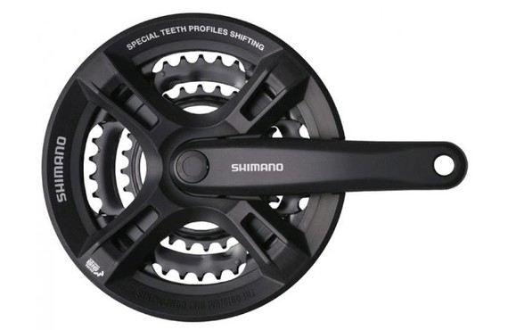 Фото: Система шатунов SHIMANO Tourney M171, (48/38/28T), 170мм, Черный