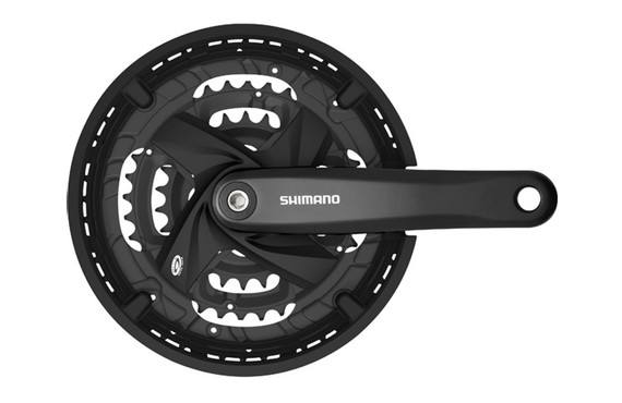 Фото: Система шатунов SHIMANO Altus FC-M371 (44/32/22T), 170мм, 9ск, Черный