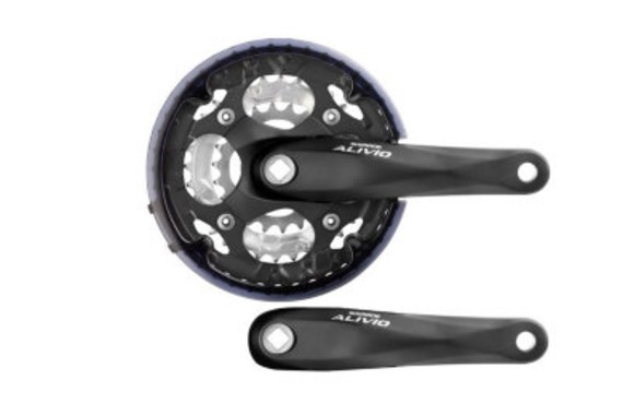 Фото: Система шатунов SHIMANO Alivio FC-M410, (42/32/22Т), 8ск, 175мм, Черный