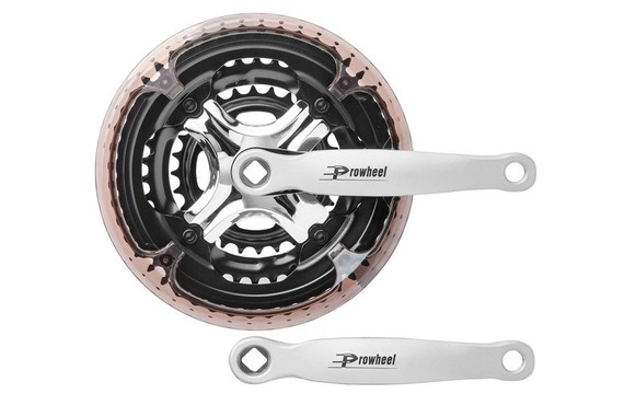 Фото: Система шатунов PROWHEEL MY-S841 (28/38/48T), 170мм, 5-7ск., Серебристый, Уценка