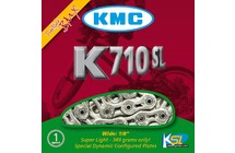 Цепь BMX KMC K710SL, 1ск, 100 звеньев, серебристого цвета