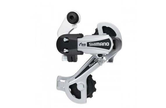 Фото: Задний переключатель SHIMANO Tourney TY21, SS, 6-7ск, Серебристый, крепление на петух