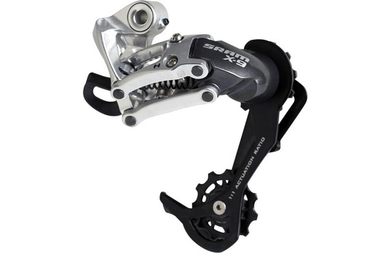 Фото: Задний переключатель SRAM X9, M, 9ск, Черный/Серебристый