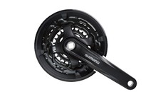 Фото: Система шатунов SHIMANO Tourney FC-TY701, (48/38/28T), 175мм, Черный