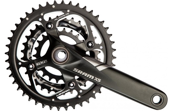 Фото: Система шатунов SRAM X5 (44/33/22T), 170мм, 10ск, с кареткой, Черный