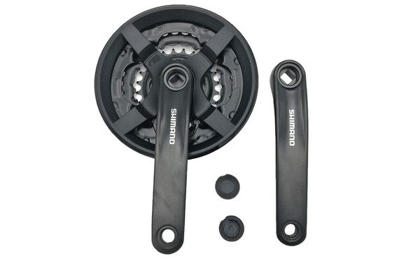 Фото: Система шатунов SHIMANO Tourney FC-TY301 (42/34/24Т) 170мм, 6/7/8 ск., Чёрный