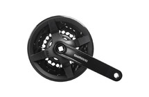 Фото: Система шатунов SHIMANO Tourney FC-TY301, (42/34/24Т), 175мм, 6-8ск., Черный