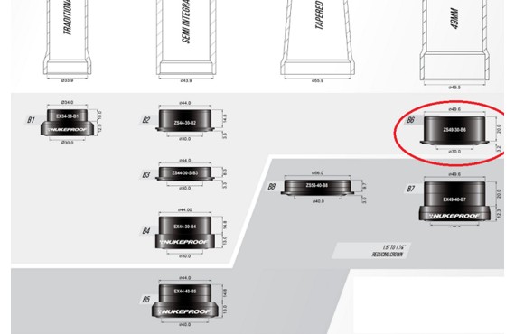 Фото: Нижняя чашка рулевой полуинтегр. NUKEPROOF, 1.1/8x50мм.
