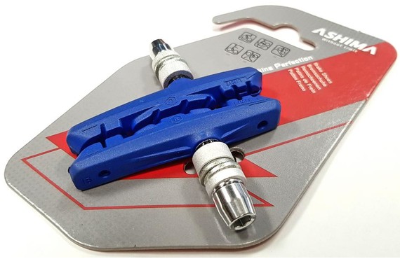 Фото: Тормозные колодки V-Brake, ASHIMA  AEB65V-P-AL1, Синий